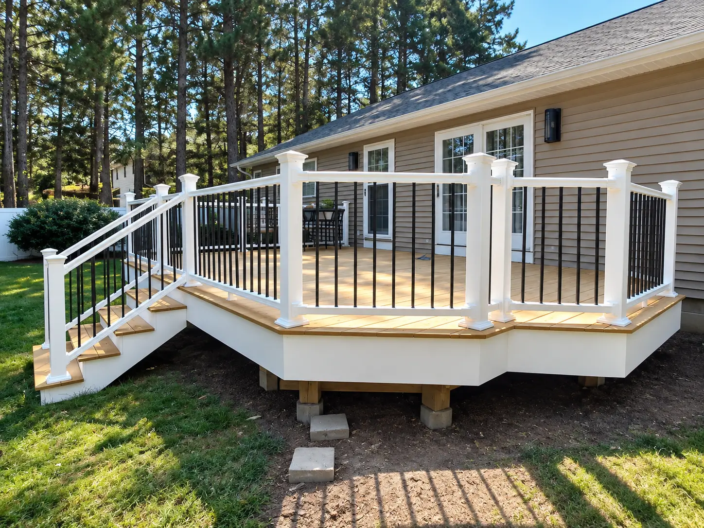 custom deck with stairs and railings Rotterdam NY