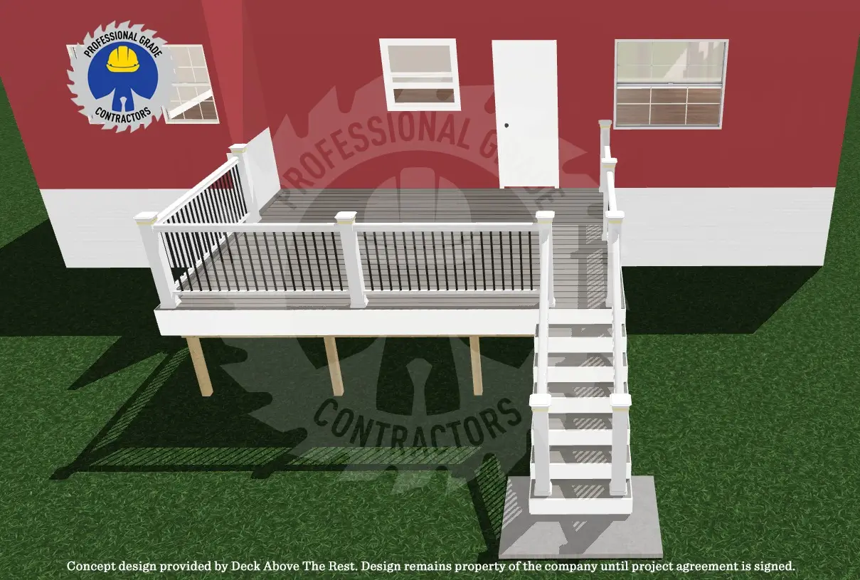 3D deck design rendering for a Rotterdam, NY home